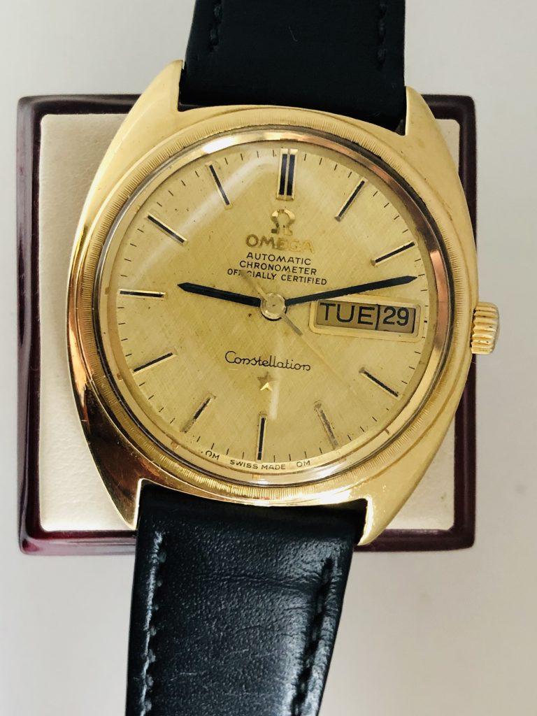 c.1969 Omega Constellation Cal. 751 Automatic Day/Date in All 18k Solid Gold Case with Solid