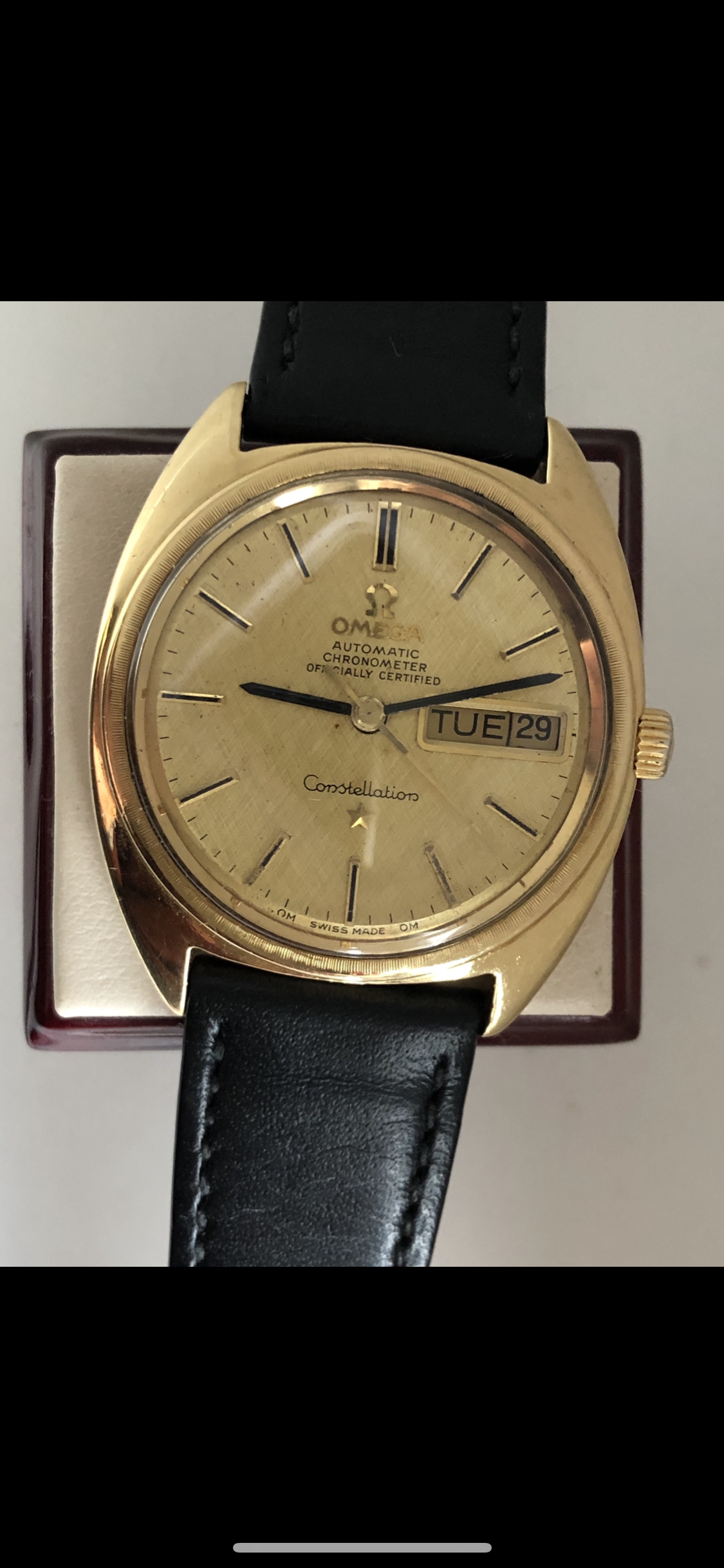omega constellation chronometer 18k gold