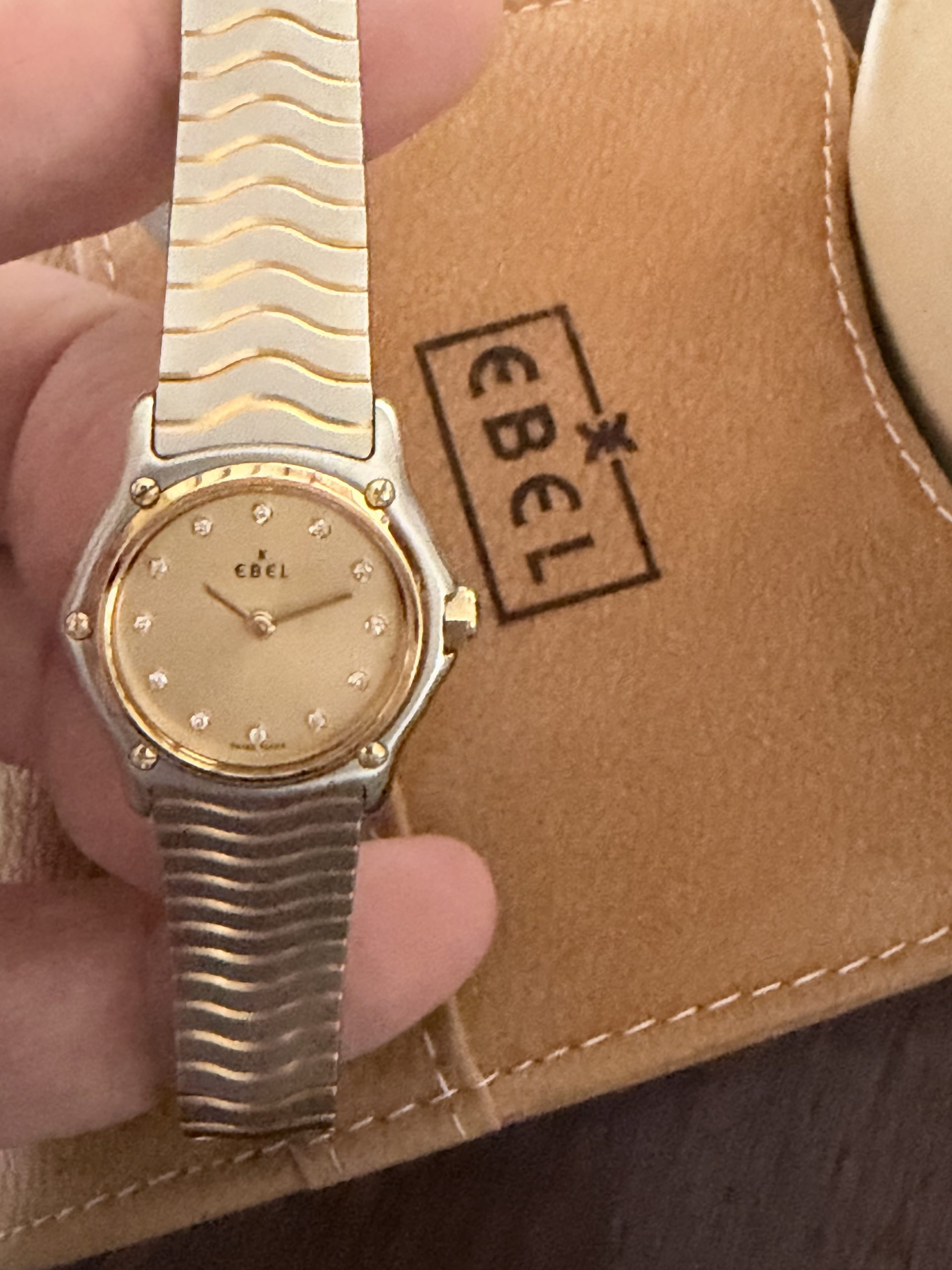 New Old Stock Ebel Sport Wave Diamond Dial Box and Papers Unworn As New